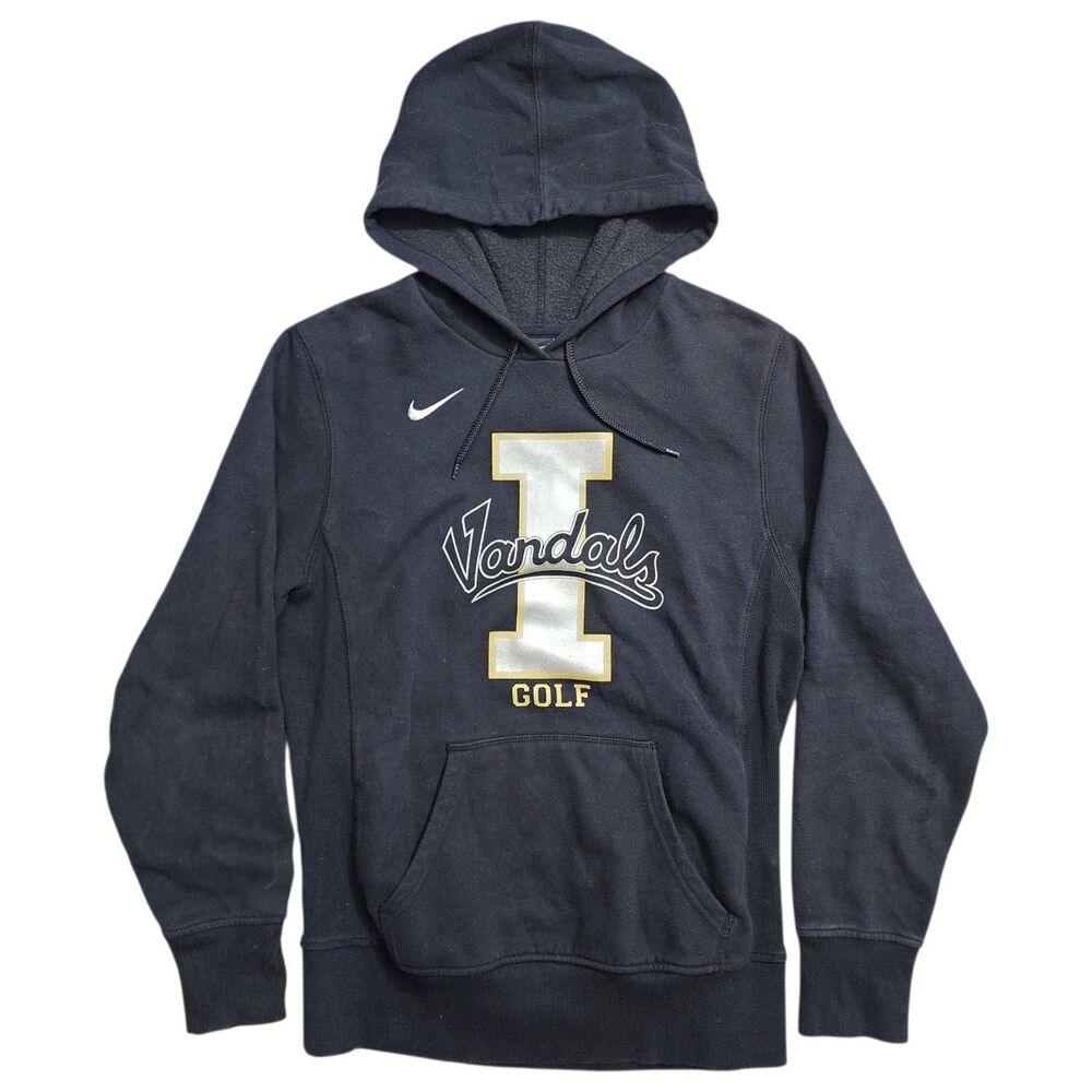 IDAHO VANDALS Sweater Mens Medium Black Logo Spell Out NIKE Hoodie College GOLF